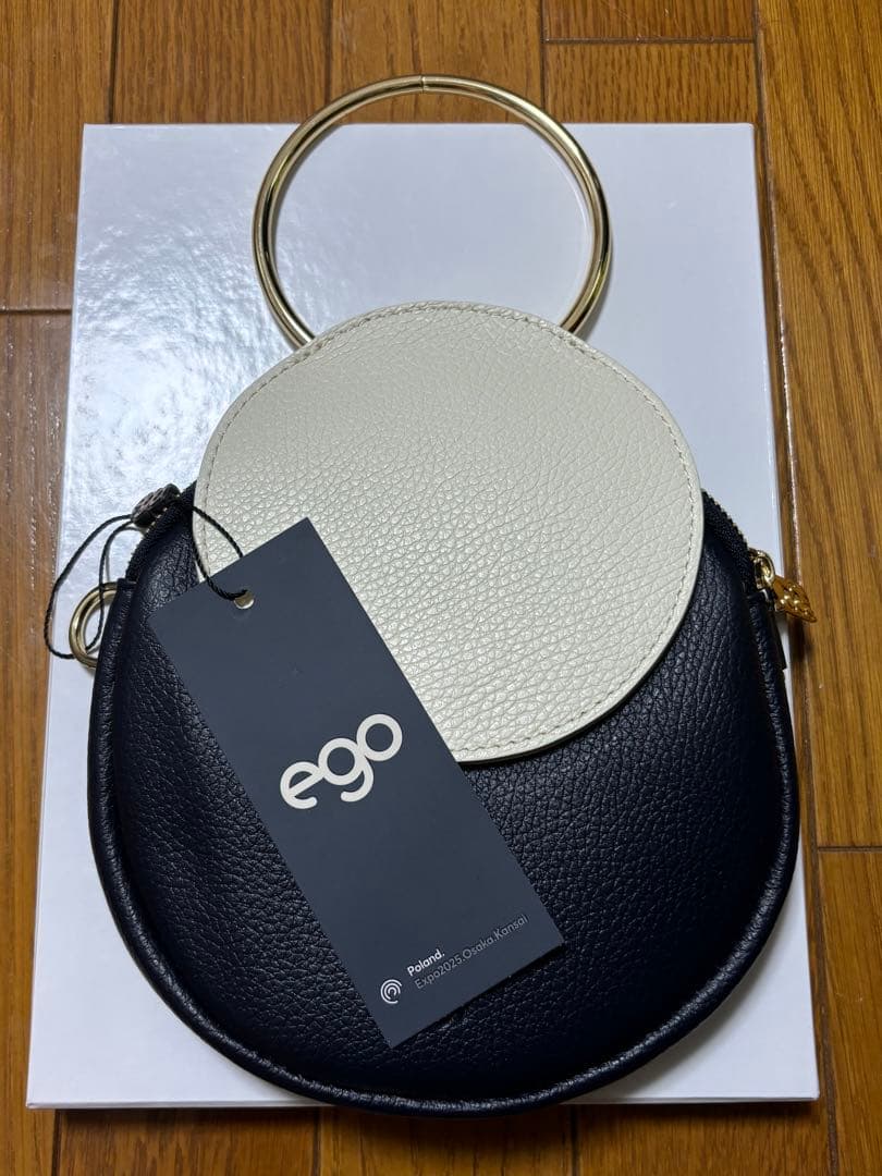 ego 円形ショルダーバッグ ネイビー/白 ポーランド - メルカリ