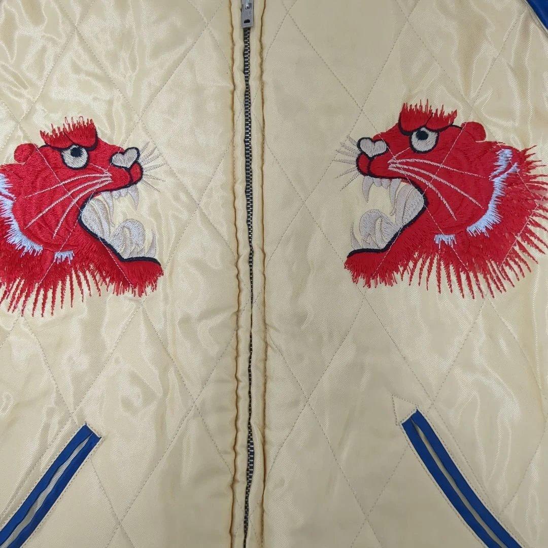 美品 テーラー東洋　別珍 スカジャン 　蛇髑髏　龍　虎　スーベニアジャケット　L
