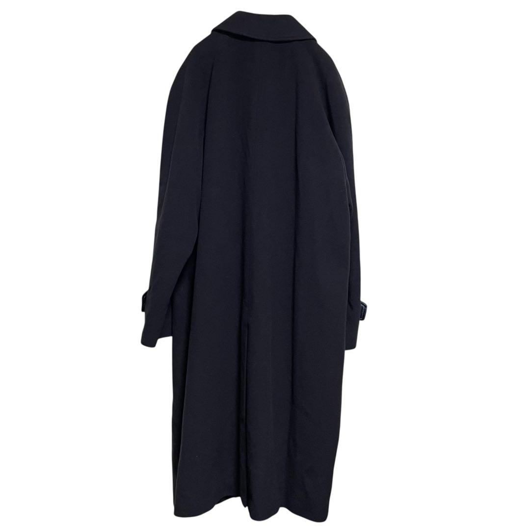 カシミヤ20%×イタリア製生地】マキシ丈比翼チェスターコート 濃紺 XL