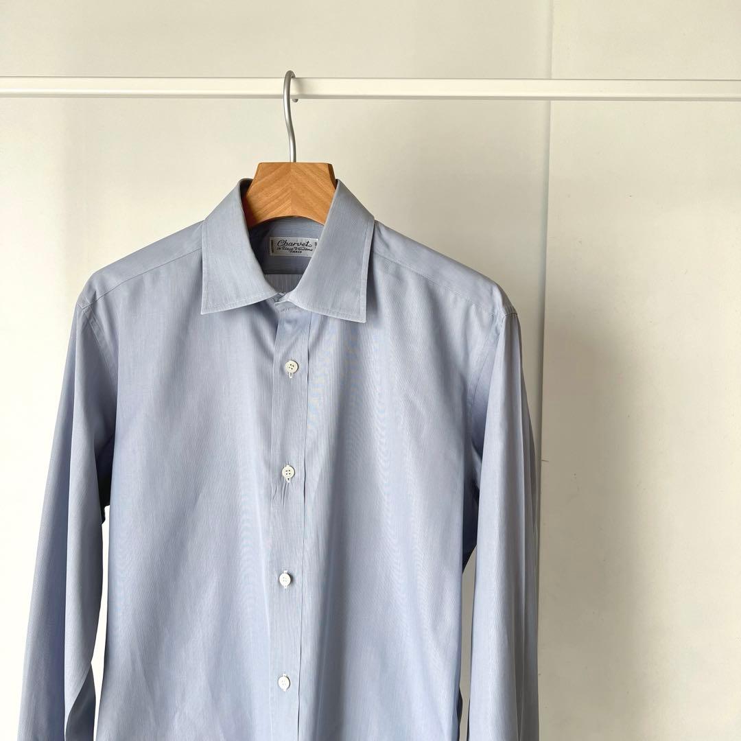 Sale】Charvetシャツ ストライプ ブルー シャルべ - メルカリ