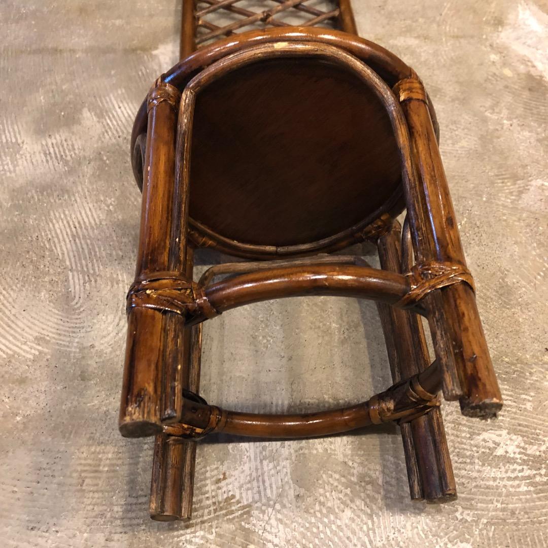 ラタン ハイバックスツール　ミニ椅子　インテリア用　ティスプレイ　花台