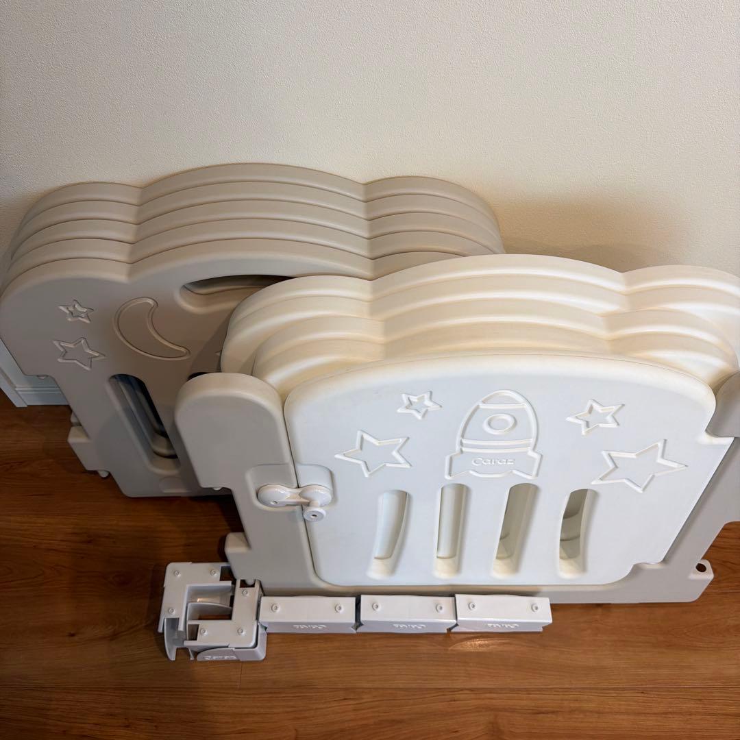 Caraz ベビーサークル 10枚 ドア付き 140×200 ホワイト×ベージュ