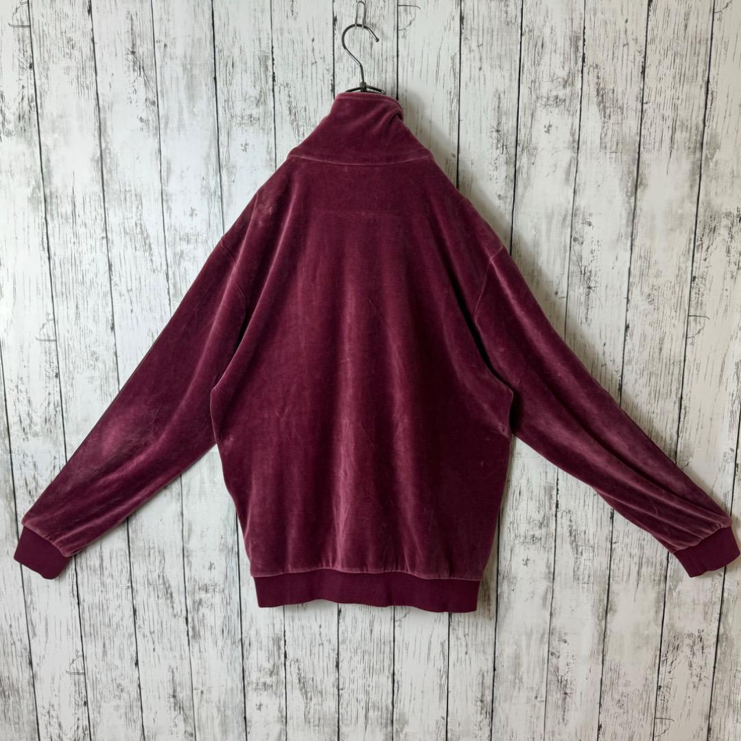 超希少】アディダス ベロア ジャージ L パープル 紫 ボルドー 赤