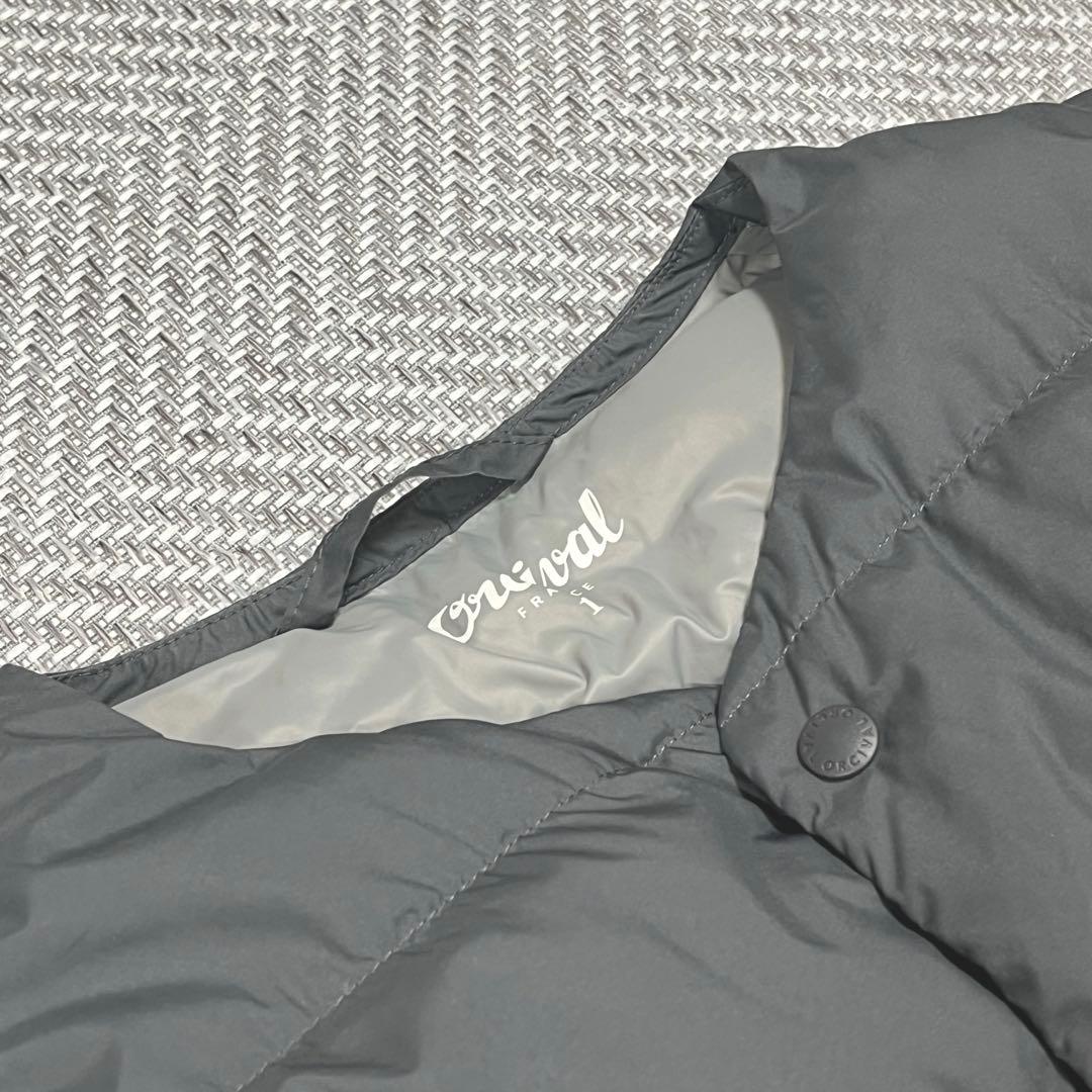 極美品✨️オーシバル ライトダウンコート グレー 1 ノーカラー