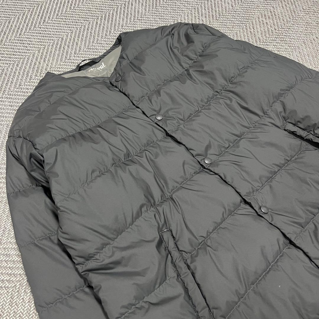 極美品✨️オーシバル ライトダウンコート グレー 1 ノーカラー