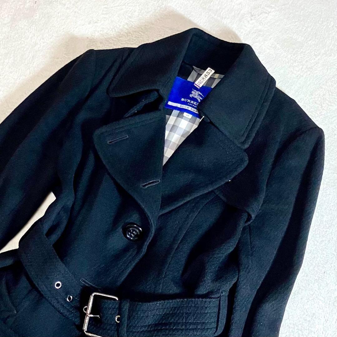 バーバリー ブルーレーベル ウールコート ￼きれいめ アンゴラ混 刻印