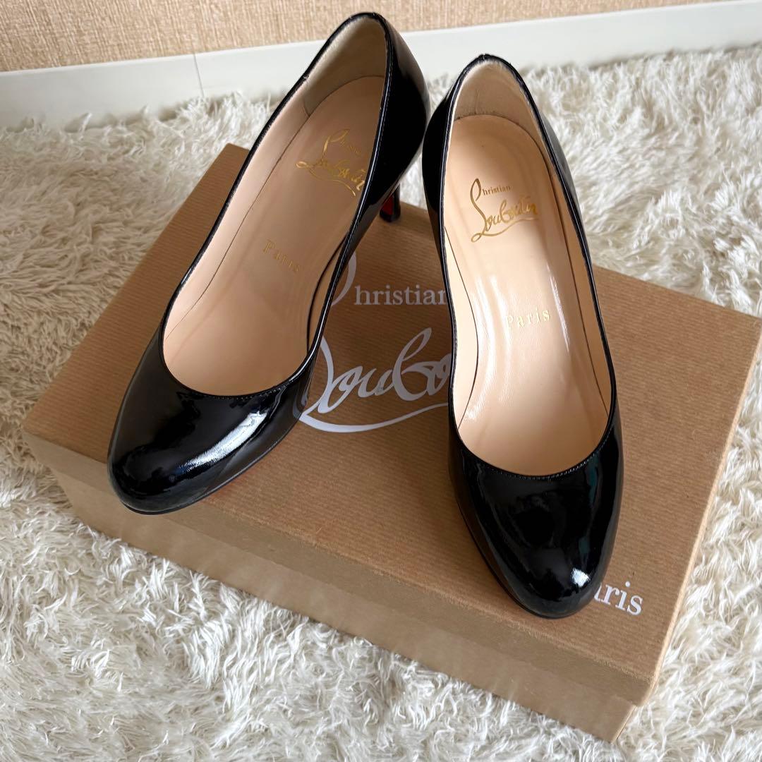 クリスチャンルブタン エナメル パテントパンプス レッドソール 34
