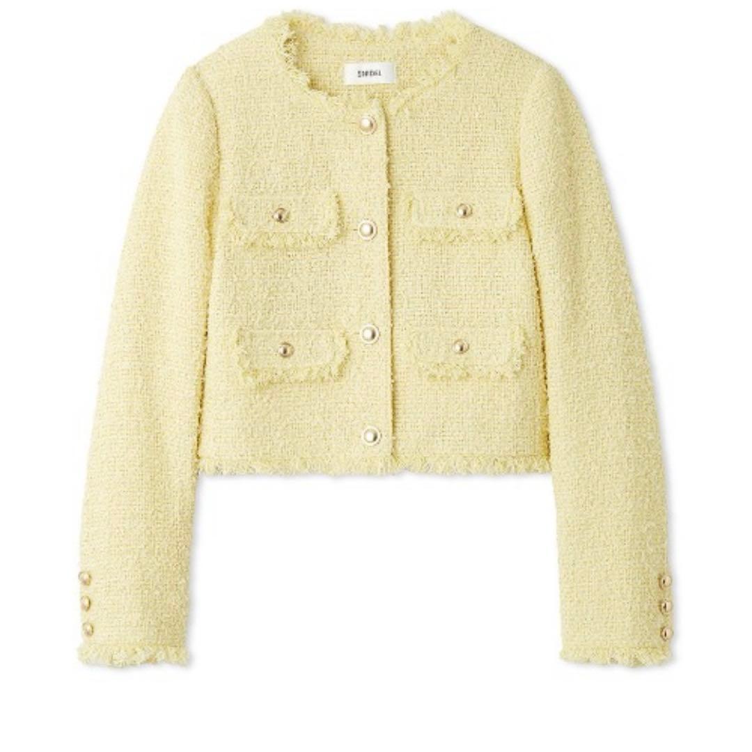 SNIDEL ツイードジャケット イエロー 黄色 - メルカリ