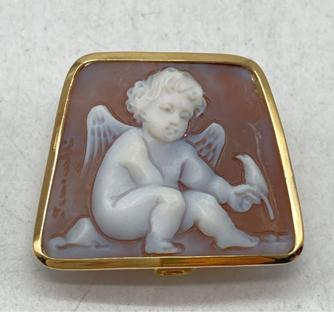 K18 カメオ ブローチ／ペンダントトップ - メルカリ