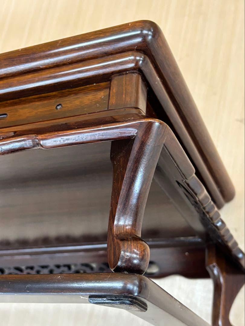 【勝峰作 / 花台】飾り台 螺鈿 金彩蒔絵 机 骨董品