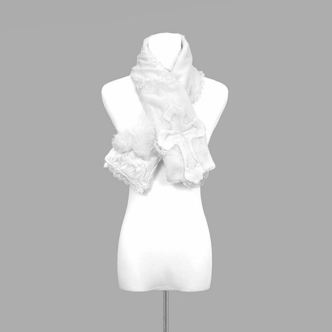 ♡ DimMoire 十字の誓いつぎはぎマフラー White - メルカリ