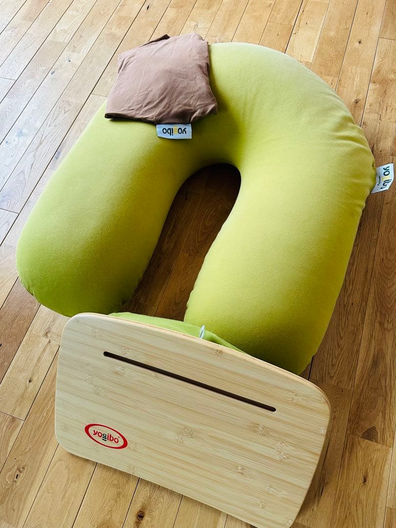 yogibo U字型クッション緑 替えカバー茶 yogiboクッションテーブル緑 Yogibo（ヨギボー） Yogibo Midi ミディ 専用カバー 替えカバー