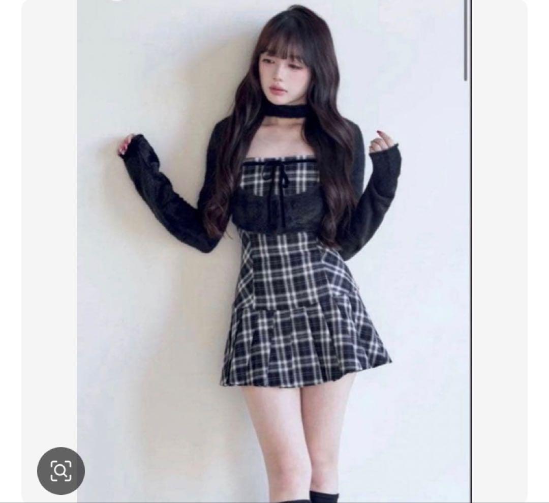 BunnyLis ファーボレロ×チェックミニワンピ Sサイズ - メルカリ