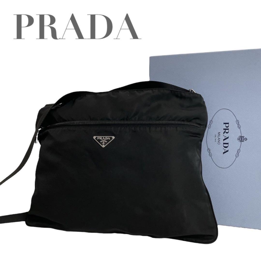 極美品】プラダ 三角ロゴ ナイロン メッセンジャー ショルダーバッグ