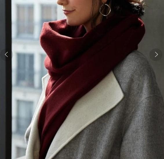 極美品☆Johnstons ジョンストンズ☆カシミヤ混 ストール 大判 ボルドー