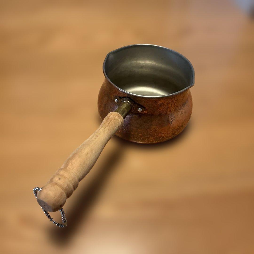 銅製片手鍋 木製ハンドル ミルクパン - メルカリ