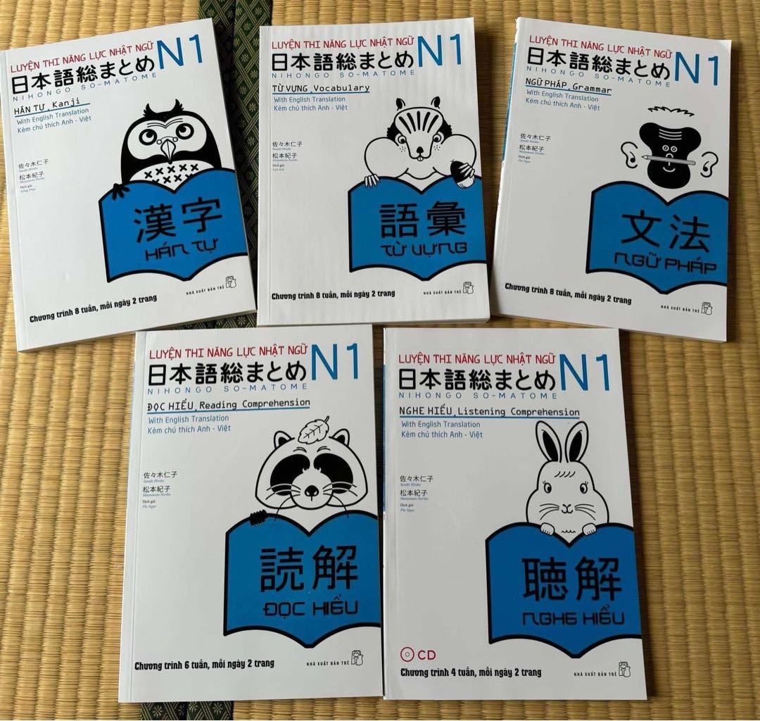 日本語総まとめN1-N2-N3-N4-N5（ベトナム語・英語版） 18冊セット