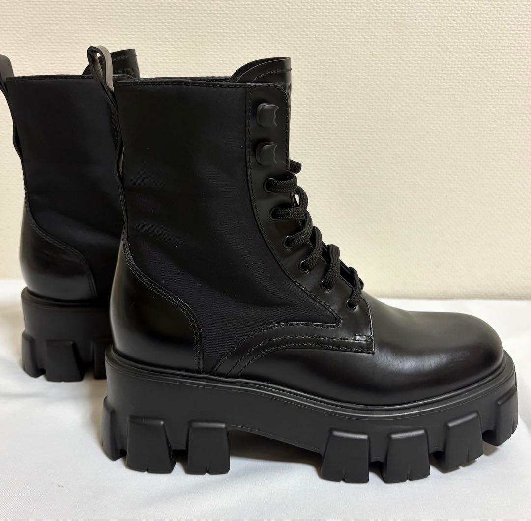 新品未使用】PRADA Re-Nylon レザー モノリス ブーツ 黒 36 - メルカリ