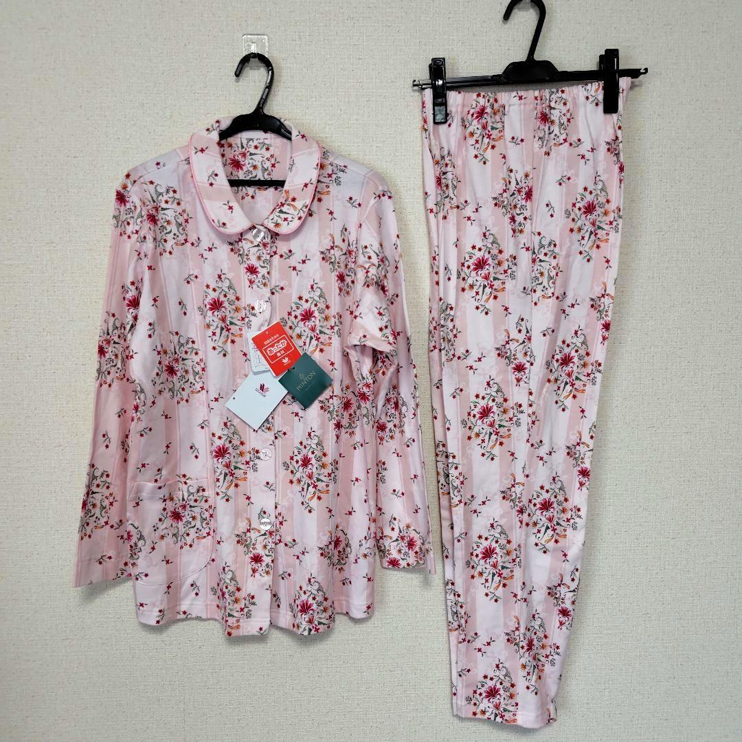 ワコールパジャマ　スリープ ミントン　新品　　M ワコール_リラックス＆スリープ 【綿100％】サテンパジャマ