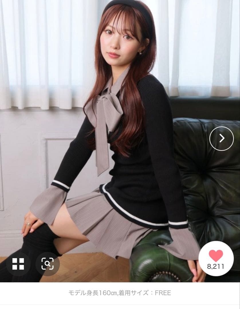 LIP SERVICE シャツドッキングプリーツワンピース ブラック リップサービス LIP SERVICE シャツドッキングプリーツワンピース