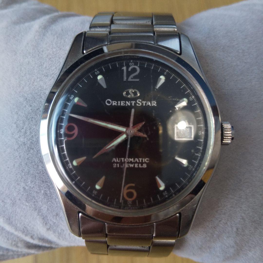 オリエントスター 自動巻き 腕時計 黒文字盤