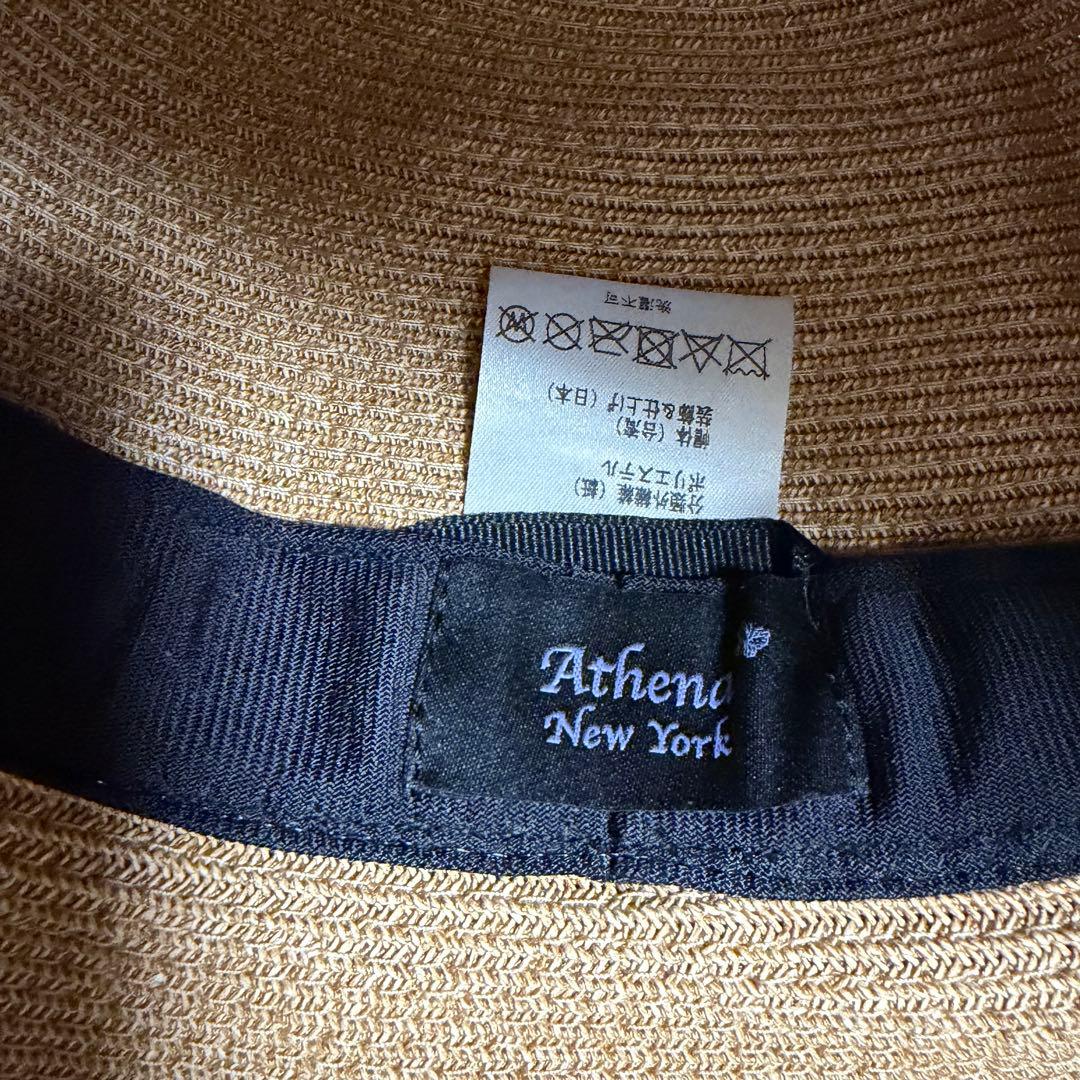 Athena New York 麦わら帽子 リボン付き - メルカリ