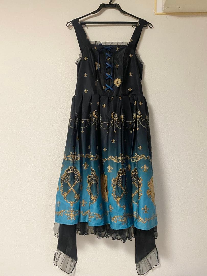 axes femme kawaii 鍵柄ジャンスカ ジャンパースカート ブルー - メルカリ