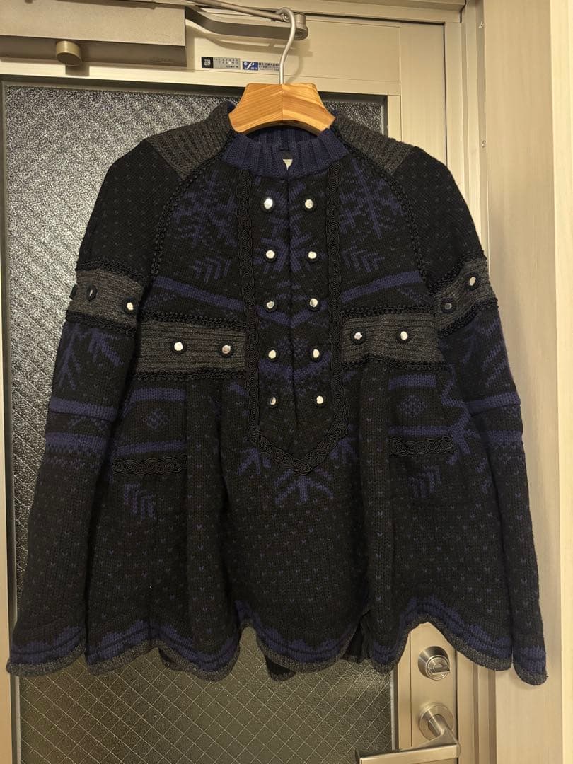 希少】sacai サカイ ノルディック ニットジャケット ブルゾン フレア 2