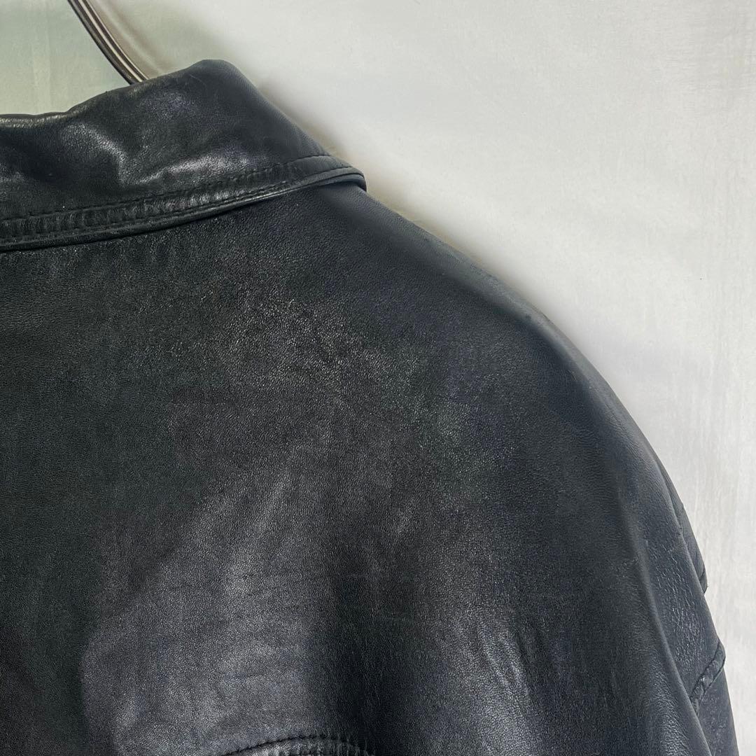 vintage レザー カーコート 羊革 菅田将暉 野村訓一 小松菜奈 L 黒