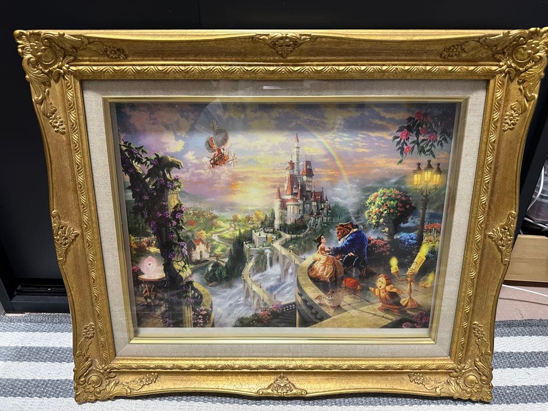 美女と野獣【フォーリンラブ】額縁 ディズニー絵画 トーマス キンケード 美女と野獣/フォーリン ラブ