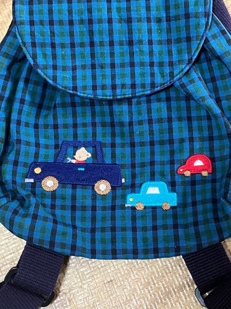 familiar 車の刺繍入りチェック柄リュック 1-2歳児 - メルカリ