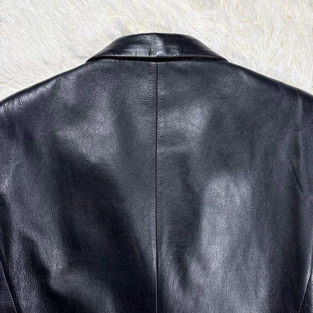 ✨A.A.R・牛革✨ヨウジヤマモト×ダーバン　レザーテーラードジャケット　黒　Ｌ