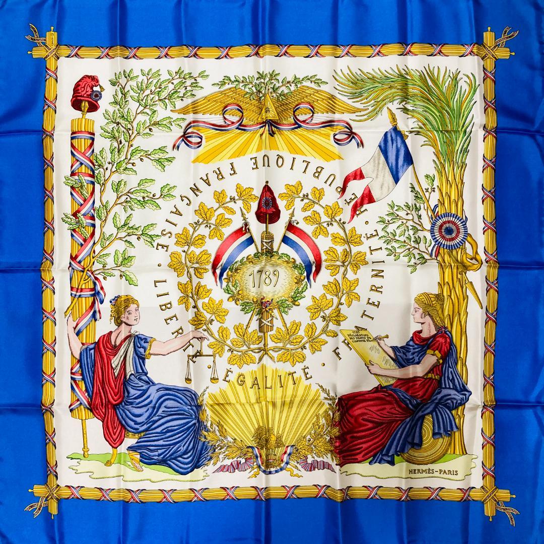 HERMES エルメス スカーフ カレ90 フランス革命を記念して シルク