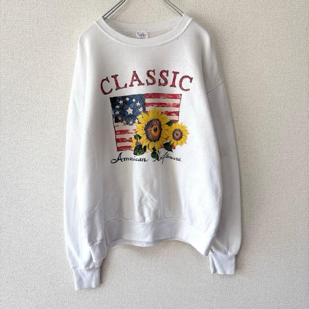 DELTA 90s USA製 スウェット 星条旗 ひまわり L 843 - メルカリ