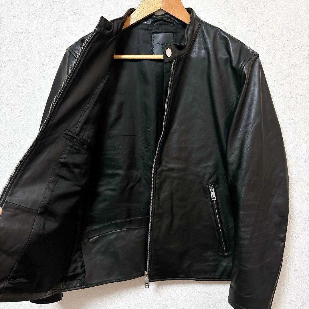 美品】Theoryセオリー シングルレザーライダースジャケット 牛革