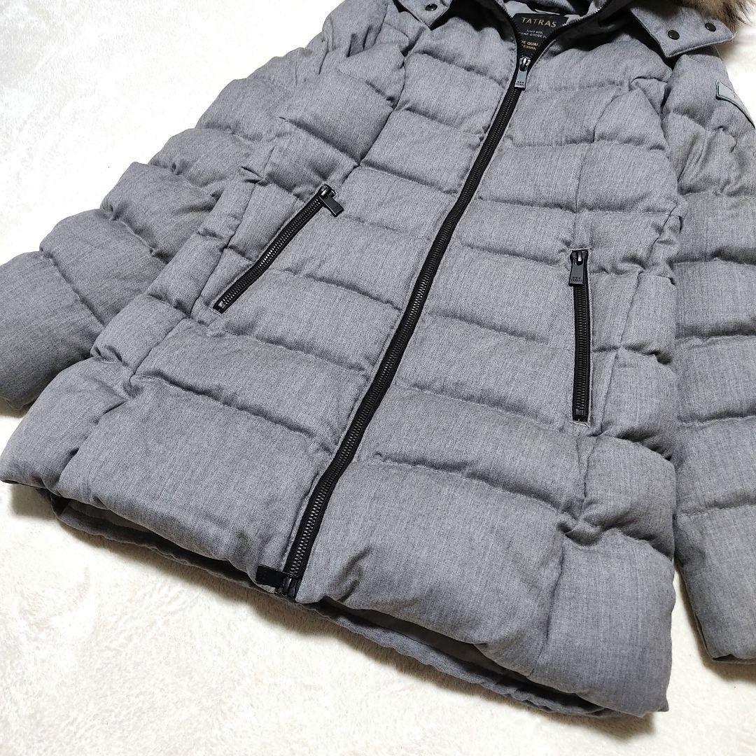 美品✨タトラス　セラミカ　ダウンコート　ウール　ファー　グレー