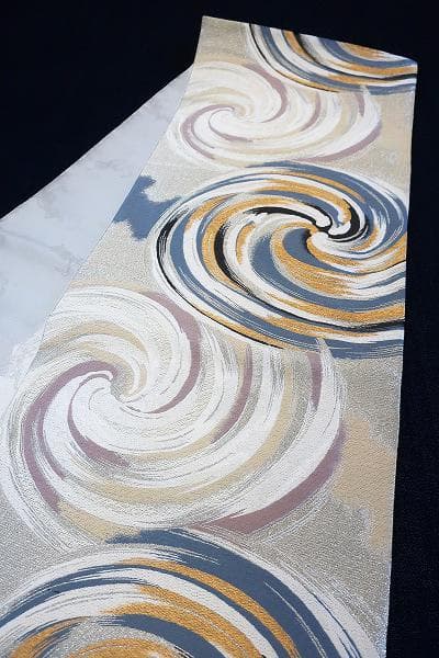 未使用品 袋帯 千地泰弘 流水 金糸 銀糸 長さ4m30cm 仕立て上がり 正絹