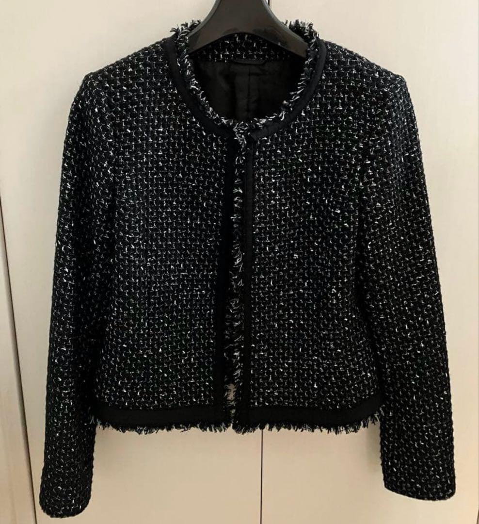 アナイ ツイード ノーカラージャケット