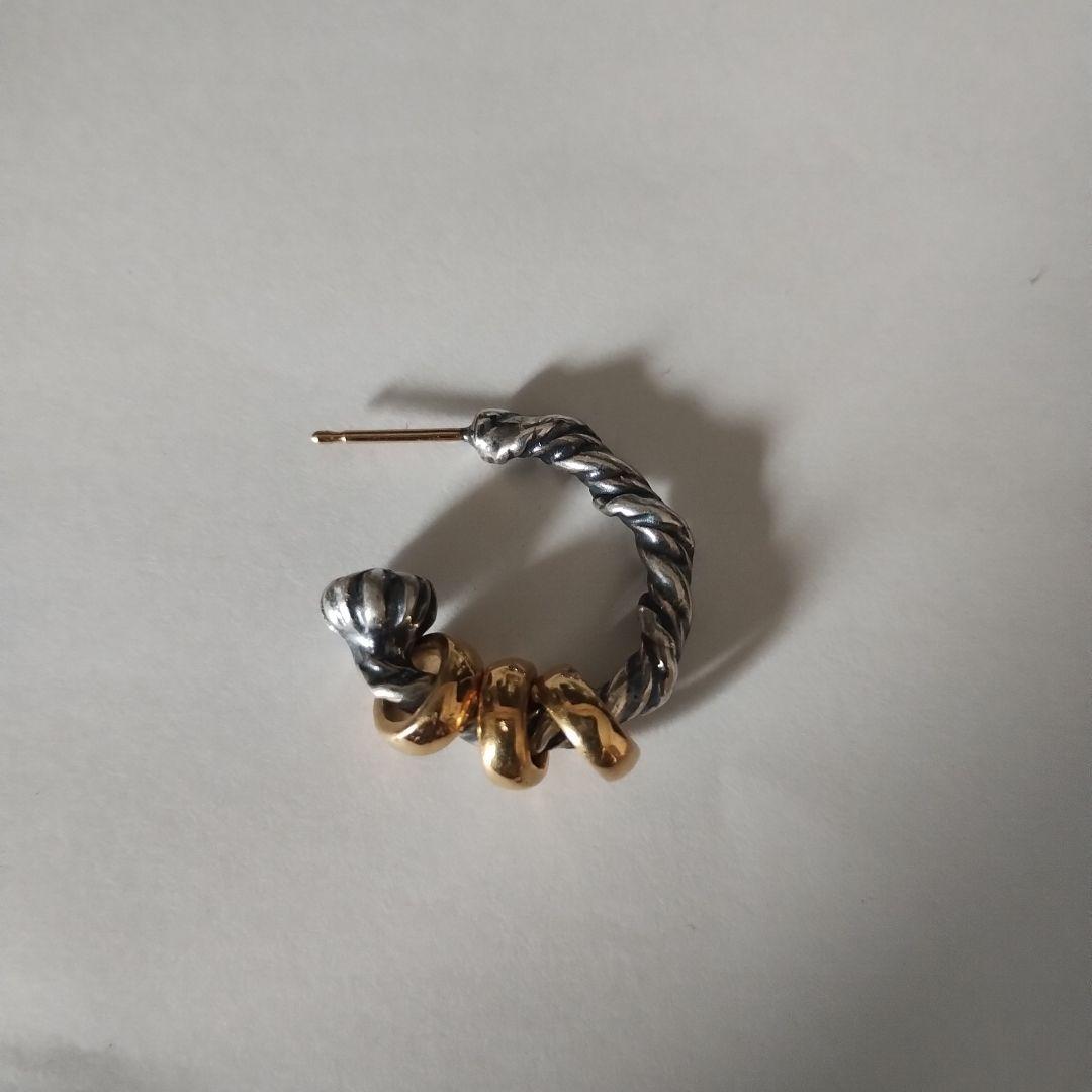 BillWall Leather ツイストデザインピアス(片耳用) 18k Bill Wall Leather（ビルウォールレザー）【EXCLUSIVE】Twisty Hoop