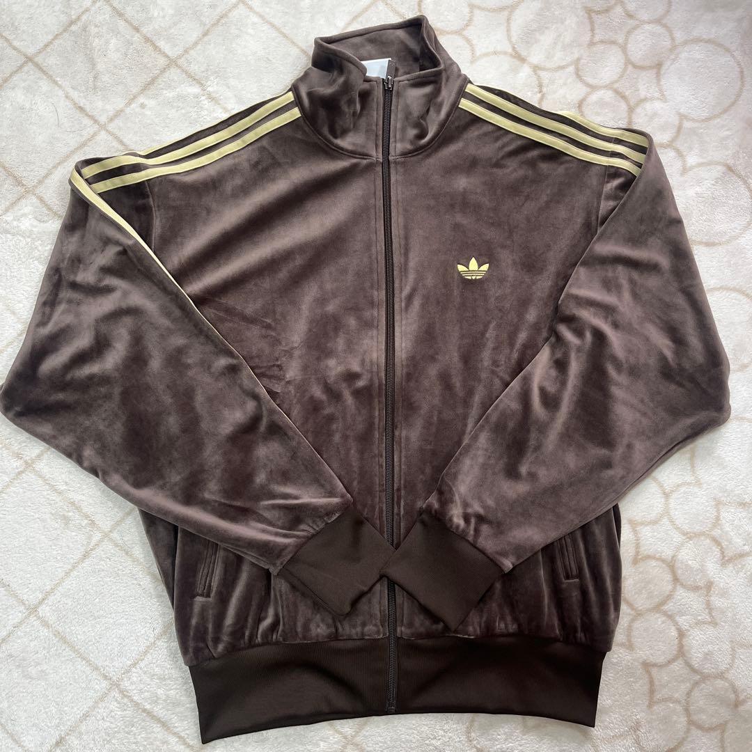 adidas ファイヤーバード ベロア トラックトップ ダークブラウン L