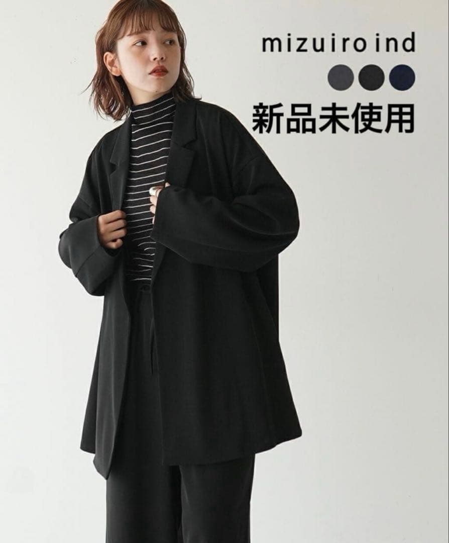 【新品】mizuiro ind/ミズイロインド　テーラードシャツジャケット mizuiro ind(ミズイロインド)のテーラードシャツジャケット通販