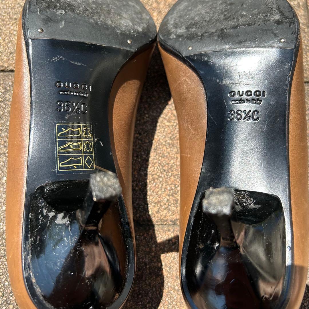 GUCCI ブラウン ポインテッドトゥ ヒール 23.5cm