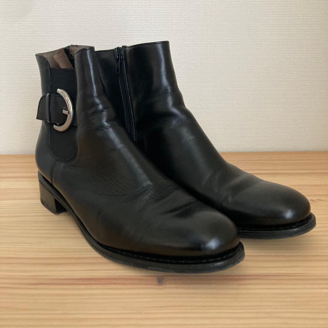 【美品】パラブーツ サイドゴアブーツ ブラック23