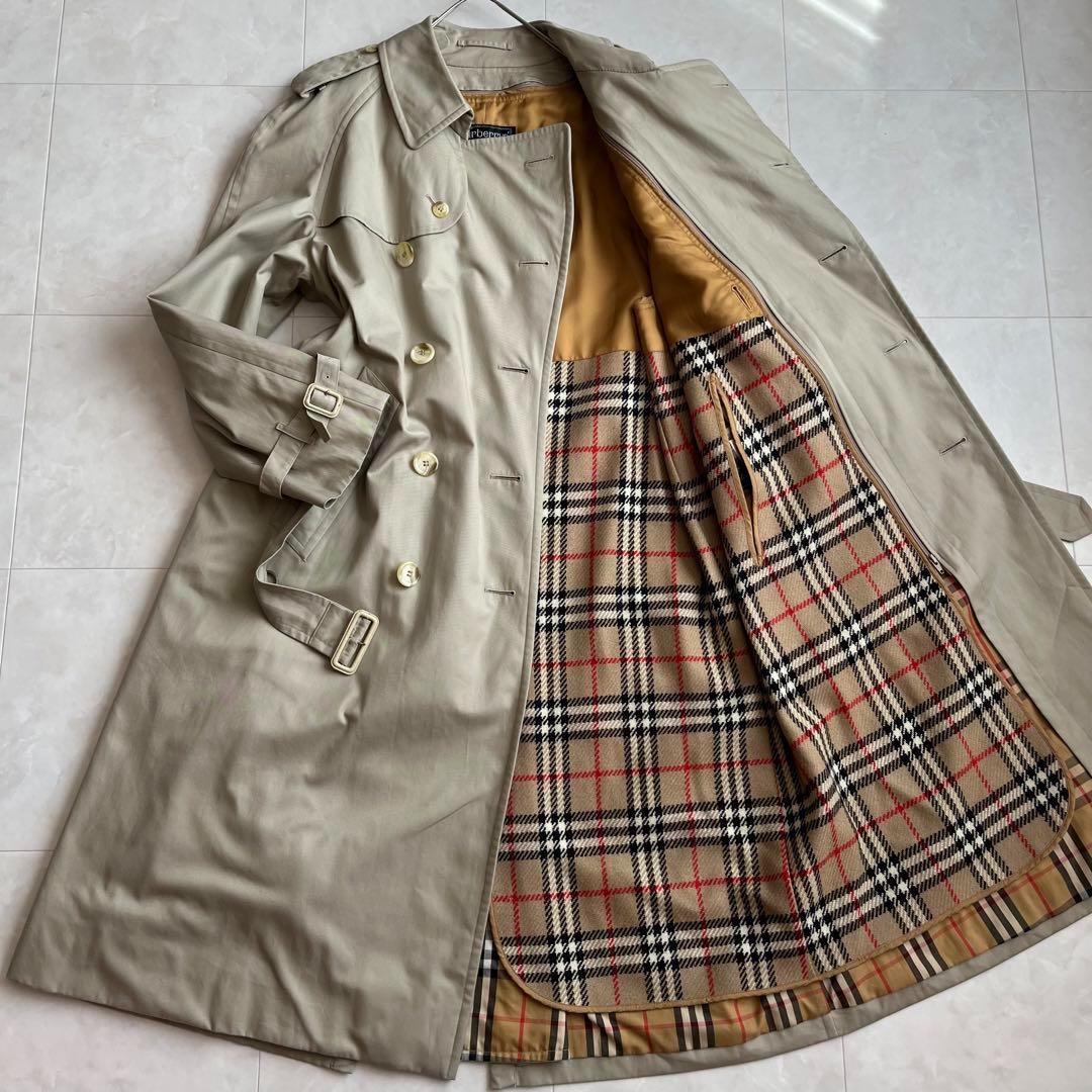 バーバリー メンズトレンチコート XLサイズ ベルト ライナー付 ノバチェック バーバリーズ トレンチコート ノバチェック ライナー ベルト メンズ