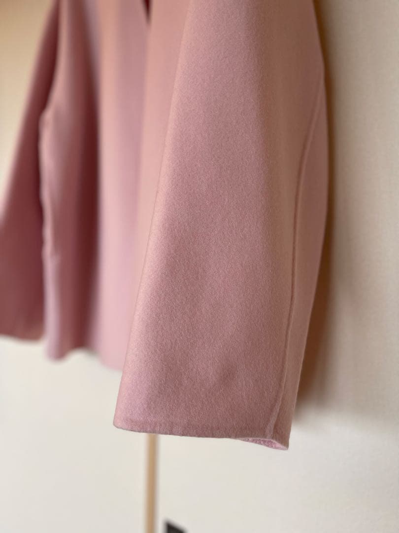 定価39930円23区 MANTECOリバー ショート コート ピンク/ 40