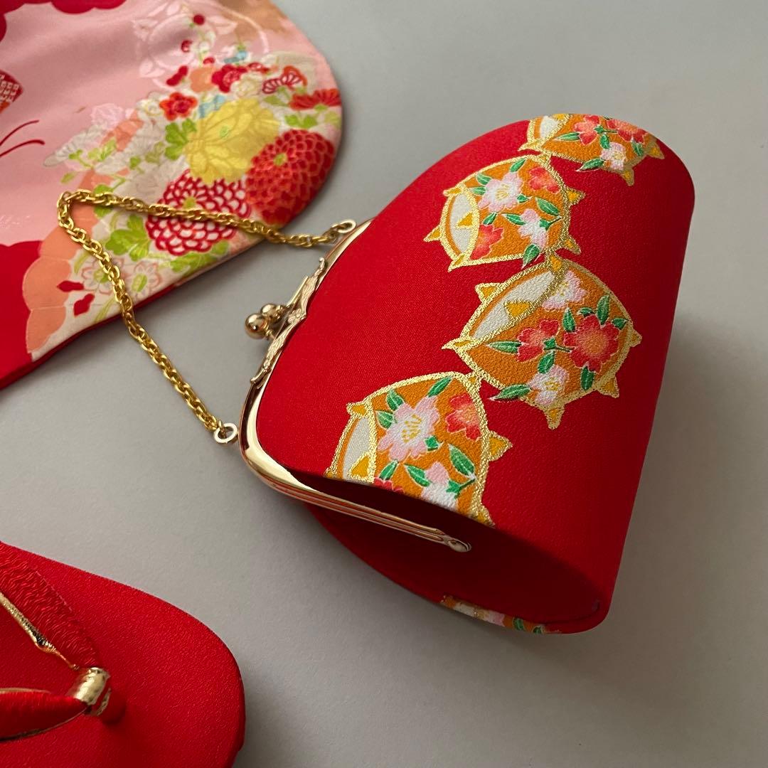 七五三 アンティークお着物セット 3歳〜 作り帯コーデ 髪飾り付き