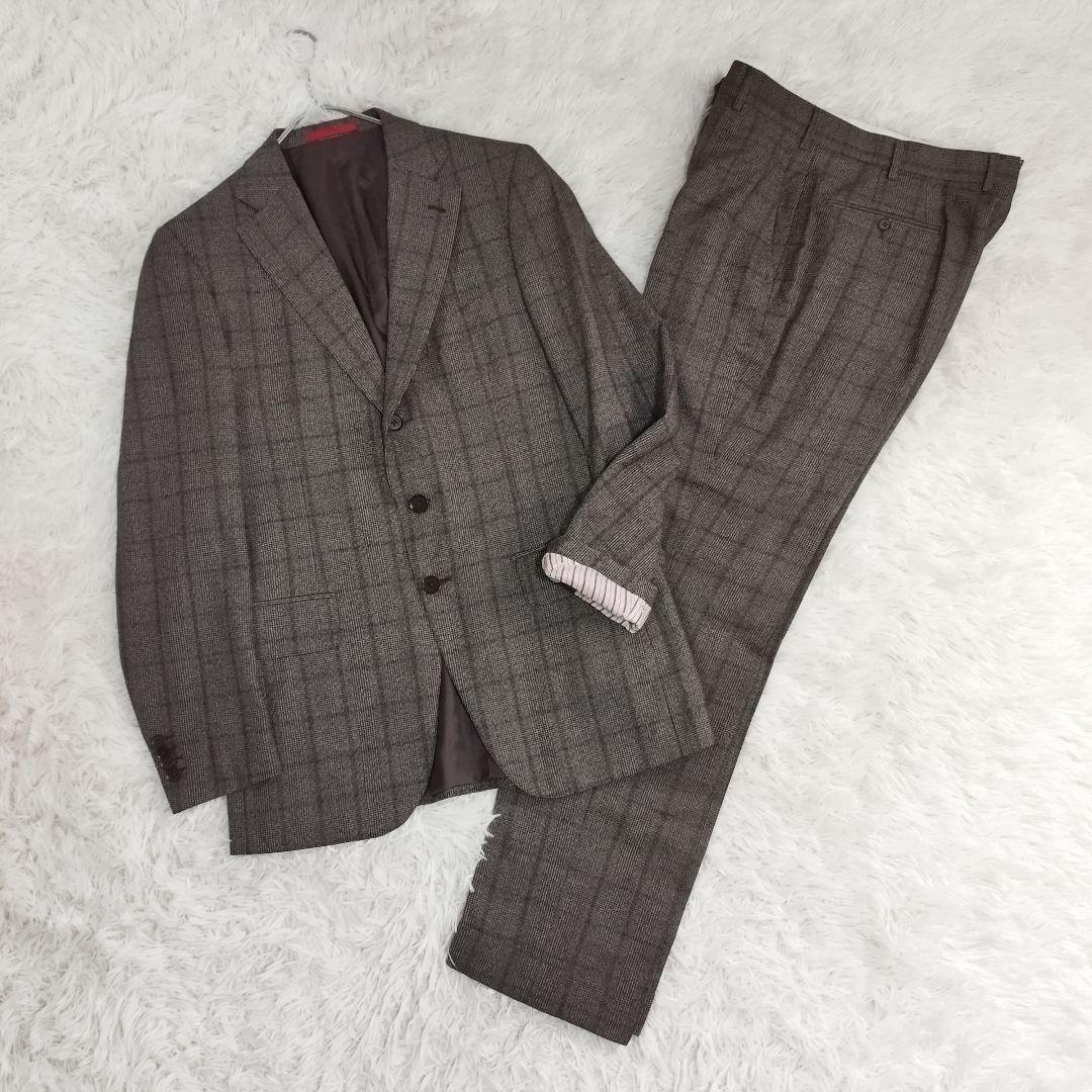 20237✨️ISAIA イザイア L ウール グレンチェックスーツ セットアップ