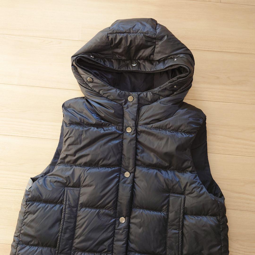 Max Mara フーディリバーシブルテクニカルダウン ロングジレ ネイビー