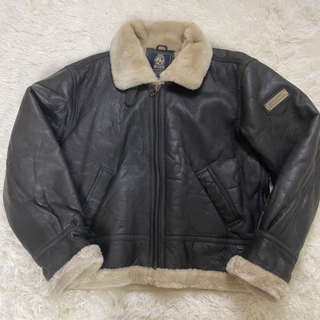 SUNTORY BOSS ムートンジャケット B-3 牛革 XL 2000年限定 - メルカリ