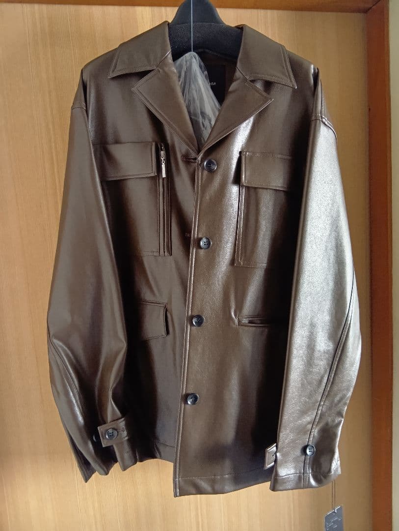 アニュアンス anuans ヴィーガンレザーオーバージャケット - メルカリ